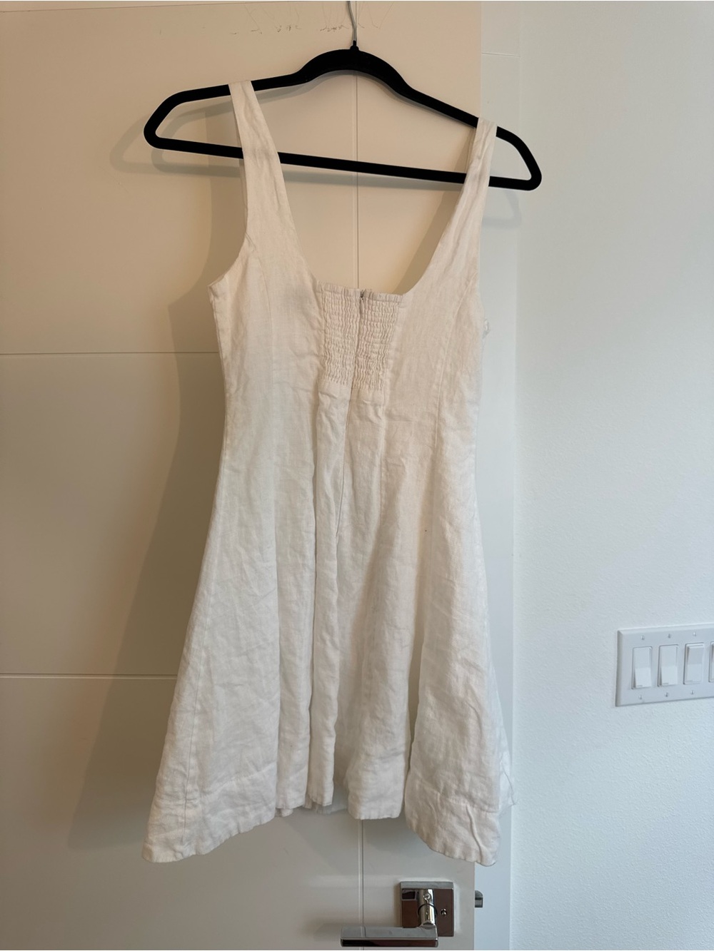 DISSH White Linen Tank Dress with Scoop Neck - Picture 2 of 3